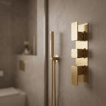 Nuie Windon Brushed Brass Triple Thermostatic Shower Valve with Diverter