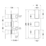 Nuie Windon Brushed Brass Triple Thermostatic Shower Valve with Diverter