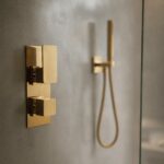 Nuie Windon Brushed Brass Twin Thermostatic Shower Valve with Diverter