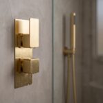 Nuie Windon Brushed Brass Twin Thermostatic Shower Valve with Diverter
