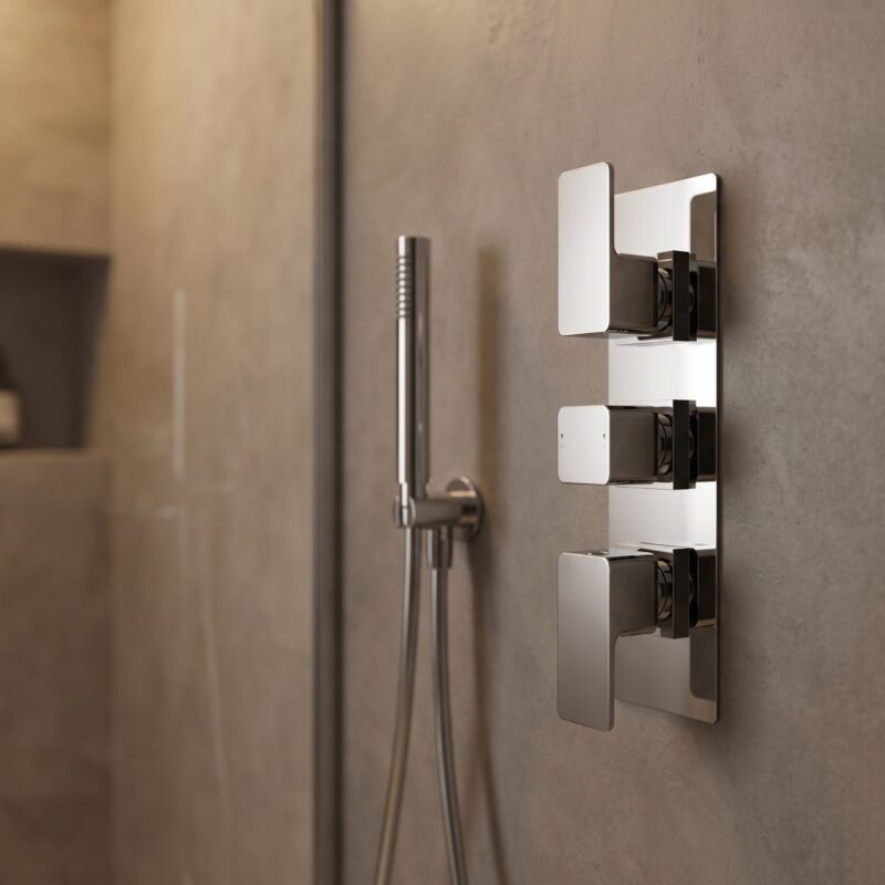 Nuie Windon Chrome Triple Thermostatic Shower Valve