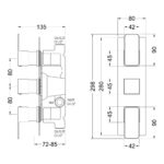 Nuie Windon Chrome Triple Thermostatic Shower Valve