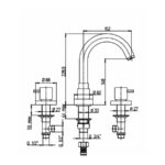 Paini Cox 3 Hole Bath Filler Tap Chrome