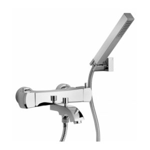 Paini Lady Thermostatic Wall Bath Shower Mixer with Adjustable Shower Kit Chrome