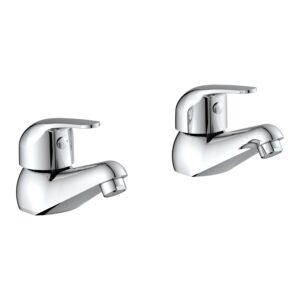 Parkbrook Upsilon Pair of Basin Taps Chrome