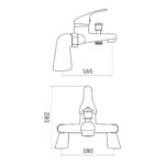 Parkbrook Upsilon Bath Shower Mixer with Shower Handset Chrome