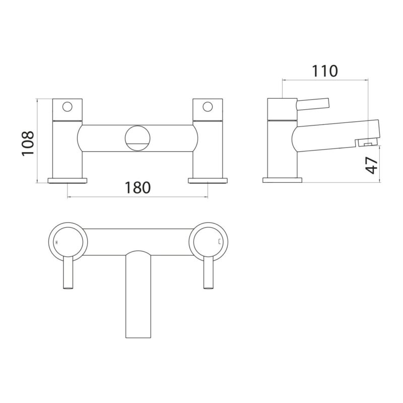 Parkbrook Phi Bath Filler Chrome