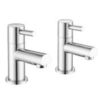 Parkbrook Phi Bath Pillar Taps Chrome
