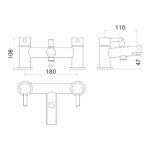 Parkbrook Phi Bath Shower Mixer with Shower Handset Chrome