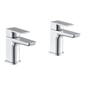 Parkbrook Chi Bath Pillar Taps Chrome