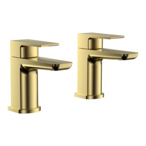 Parkbrook Chi Pair of Basin Taps Brushed Brass