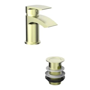 Parkbrook Psi Mono Basin Mixer & Waste Brushed Brass