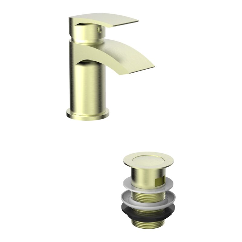 Parkbrook Psi Mono Basin Mixer & Waste Brushed Brass