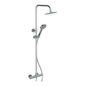 Parkbrook Omega Column Shower with Rail, Hose & Round Head Chrome