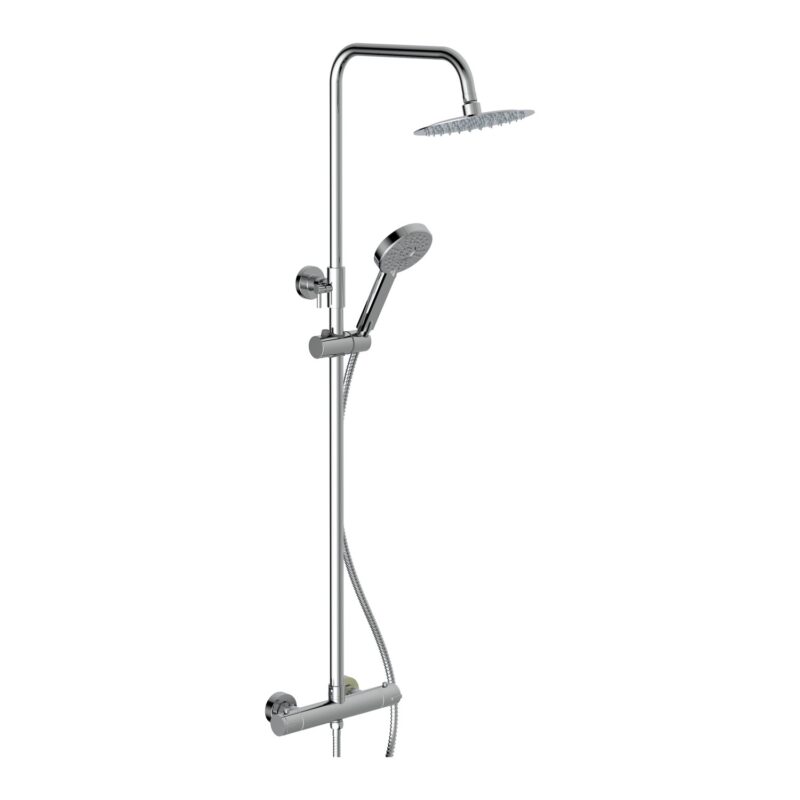 Parkbrook Omega Column Shower with Rail, Hose & Round Head Chrome Parkbrook Omega Column Shower with Rail, Hose & Round Head Chrome