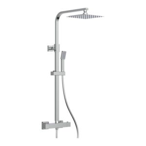 Parkbrook Omega Column Shower with Rail, Hose & Square Head Chrome