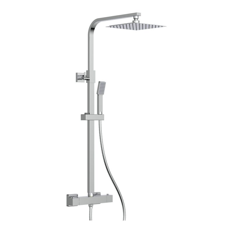 Parkbrook Omega Column Shower with Rail, Hose & Square Head Chrome Parkbrook Omega Column Shower with Rail, Hose & Square Head Chrome