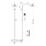Parkbrook Omega Column Shower with Rail, Hose & Square Head Chrome