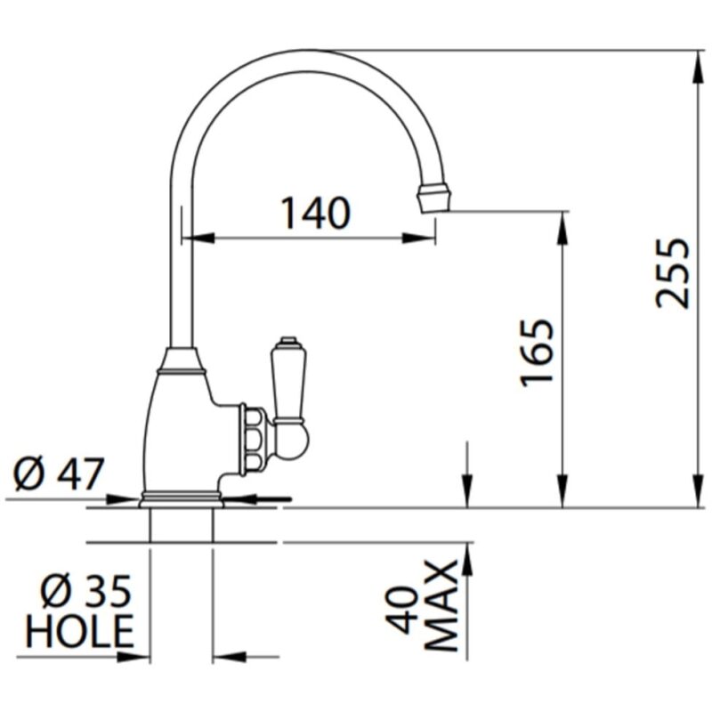 Perrin & Rowe Parthian Mini Hot Water Tap Pewter