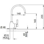 Perrin & Rowe Mimas Mini Hot Water Tap Chrome