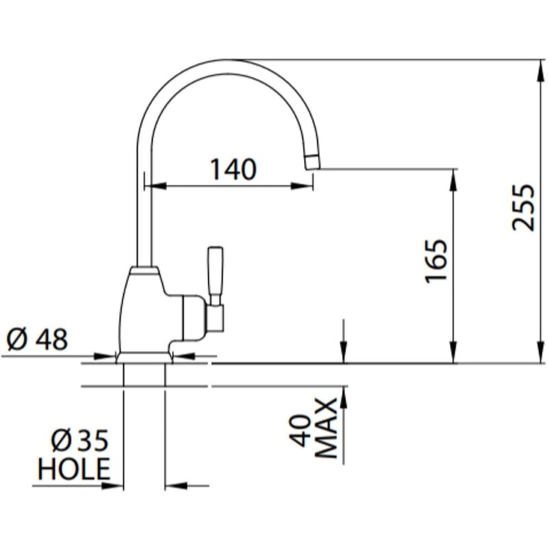 Perrin & Rowe Mimas Mini Hot Water Tap Pewter