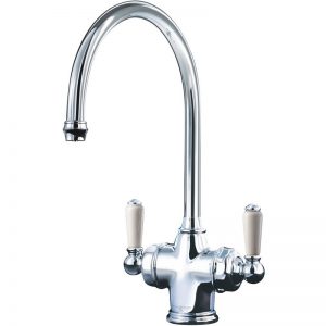 Perrin & Rowe Parthian Dual Sink Mixer with Filtration Chrome