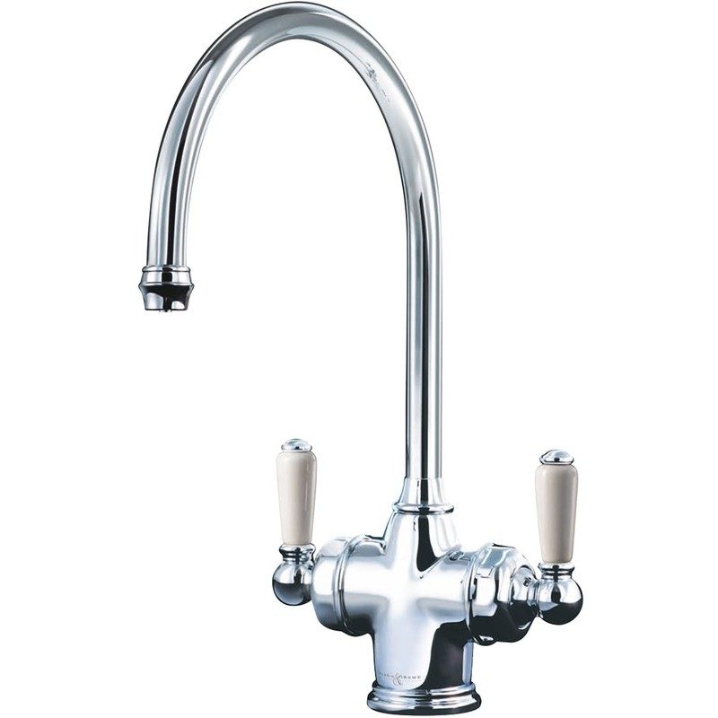 Perrin & Rowe Parthian Dual Sink Mixer with Filtration Nickel