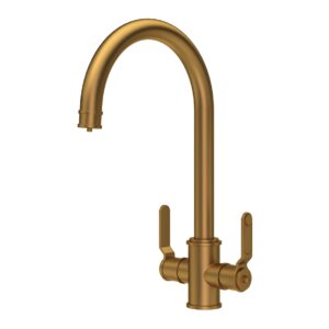 Perrin & Rowe Armstrong Kitchen Sink Mixer & Filter Tap Aged Brass