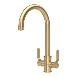Perrin & Rowe Armstrong Kitchen Sink Mixer & Filter Tap Satin Brass