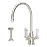 Perrin & Rowe Phoenician Sink Mixer with Filtration & Rinse, Pewter