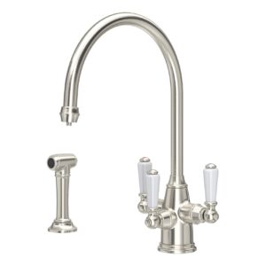Perrin & Rowe Phoenician Sink Mixer with Filtration & Rinse, Pewter