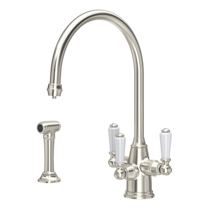 Perrin & Rowe Phoenician Sink Mixer with Filtration & Rinse, Pewter Perrin & Rowe Phoenician Sink Mixer with Filtration & Rinse, Pewter