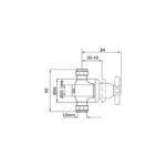Perrin & Rowe Contemporary Single 1/2" Wall Valve, Cross