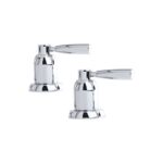 Perrin & Rowe Pair of 1/2" Contemporary Lever Deck Valves Nickel
