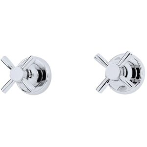 Perrin & Rowe Pair of 3/4" Crosshead Wall Valves Chrome