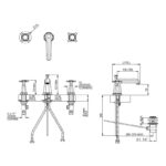 Perrin & Rowe Deco Crosstop 3 Hole Basin Mixer Nickel
