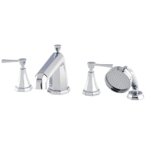 Perrin & Rowe Deco Lever 4 Hole Bath Shower Mixer Nickel