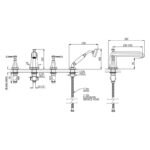 Perrin & Rowe Deco Lever 4 Hole Bath Shower Mixer Nickel