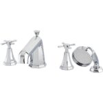 Perrin & Rowe Deco Crosstop 4 Hole Bath Shower Mixer Nickel