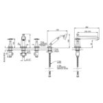 Perrin & Rowe Deco Crosstop 4 Hole Bath Shower Mixer Nickel