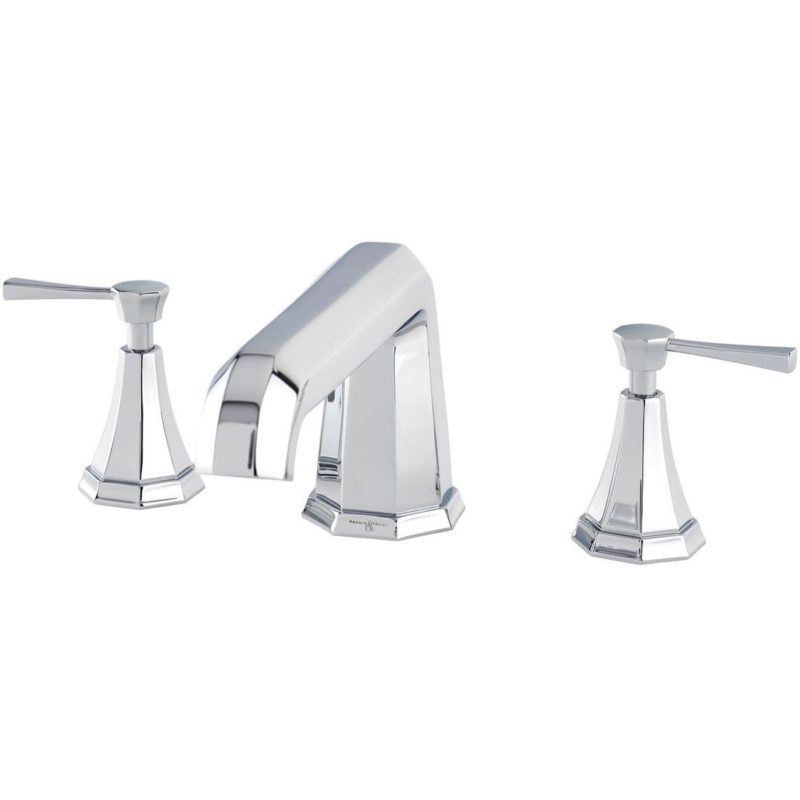 Perrin & Rowe Deco Lever 3 Hole Bath Filler Pewter