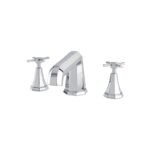 Perrin & Rowe Deco Crosstop 3 Hole Bath Filler Pewter