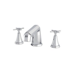 Perrin & Rowe Deco Crosstop 3 Hole Bath Filler Pewter