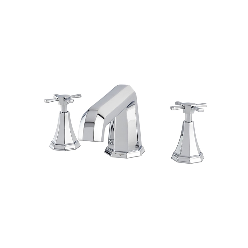Perrin & Rowe Deco Crosstop 3 Hole Bath Filler Pewter Perrin & Rowe Deco Crosstop 3 Hole Bath Filler Pewter