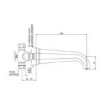 Perrin & Rowe Deco Wall Mounted Basin Mixer, Cross