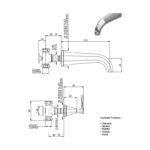Perrin & Rowe Deco Wall Mounted Bath Filler, Lever