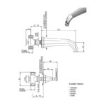 Perrin & Rowe Deco Lever 3 Hole Wall Bath Filler Nickel