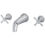 Perrin & Rowe Deco Wall Mounted Bath Filler, Cross