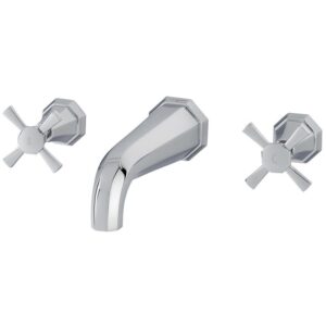 Perrin & Rowe Deco Wall Mounted Bath Filler, Cross