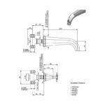 Perrin & Rowe Deco Wall Mounted Bath Filler, Cross